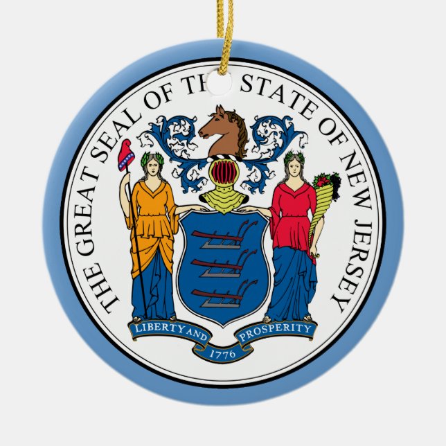 Ornement de Noël du sceau de l'État du New Jersey (Devant)