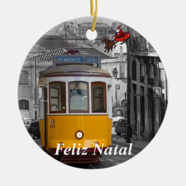 Ornement de Noël du tramway électrique de Lisbonne (Devant)