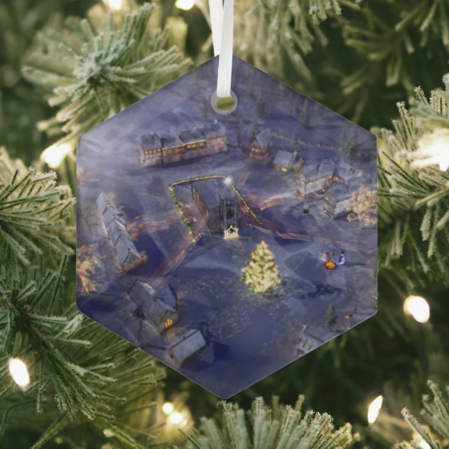 Ornement de Noël du village de montagne (Insitu)