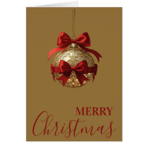 Ornement de Noël élégant beige et rouge