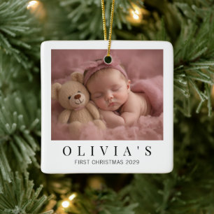 Ornement de Noël élégant et minimal pour bébé's pr
