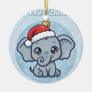 Ornement de Noël Éléphant Bébé — Premier Noël de B