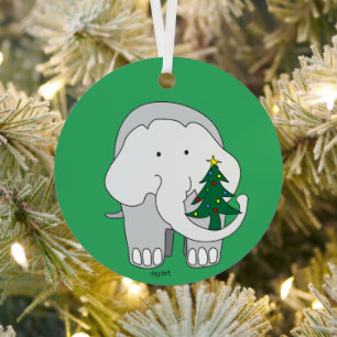 Ornement de Noël Eléphant Personnalisé