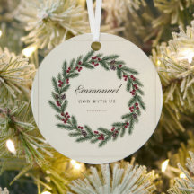 Ornement de Noël Emmanuel Dieu Avec Nous