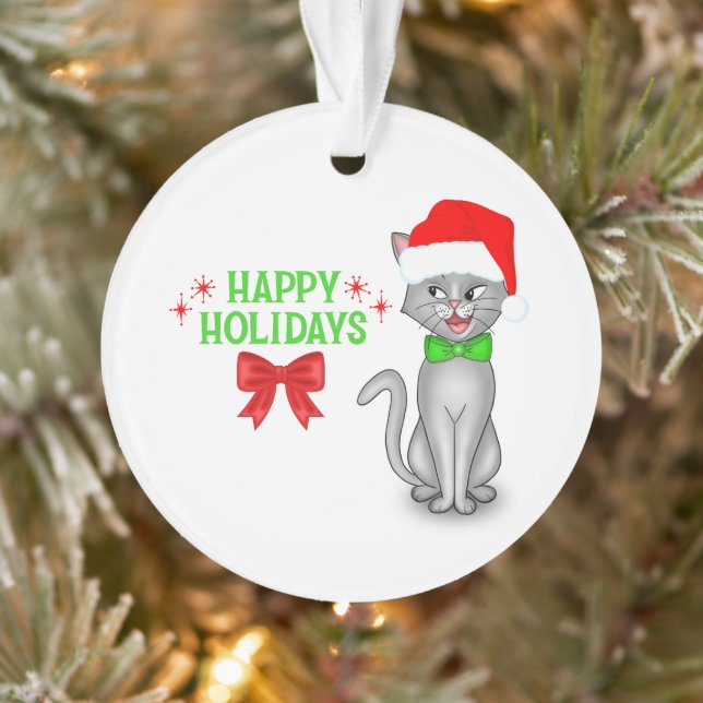 Ornement de Noël en acrylique Marvin le chat mathé (Arbre)