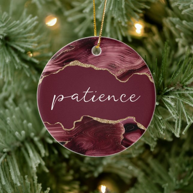 Ornement de Noël en agate inspirant la patience (Arbre)