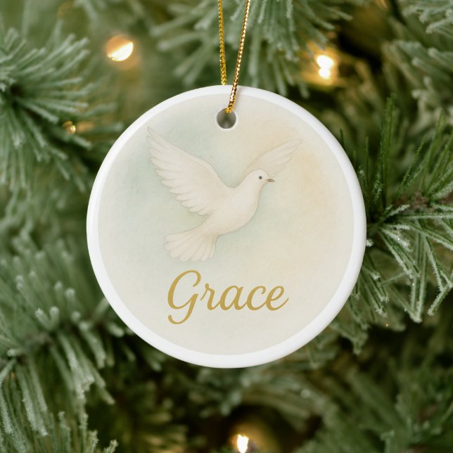 Ornement de Noël en aquarelle « Grâce » (Arbre)