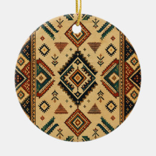 Ornement de Noël en céramique à motif géométrique