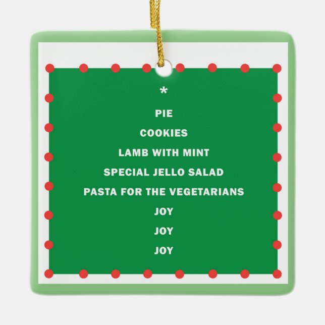 Ornement de Noël en céramique avec mots de vacance (Devant)