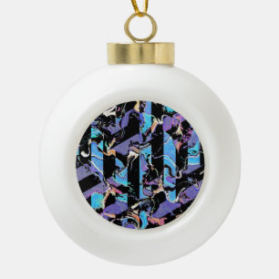 Ornement de Noël en céramique boule hideux