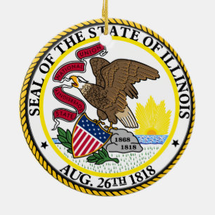 Ornement de Noël en céramique de l'Illinois