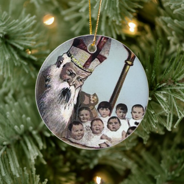 Ornement de Noël en céramique Père Noël déplaisant (Arbre)