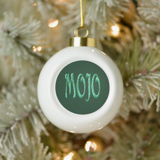 Ornement de Noël en céramique verte Mojo (Arbre)