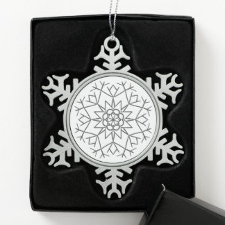 Ornement de Noël en étain flocon de neige