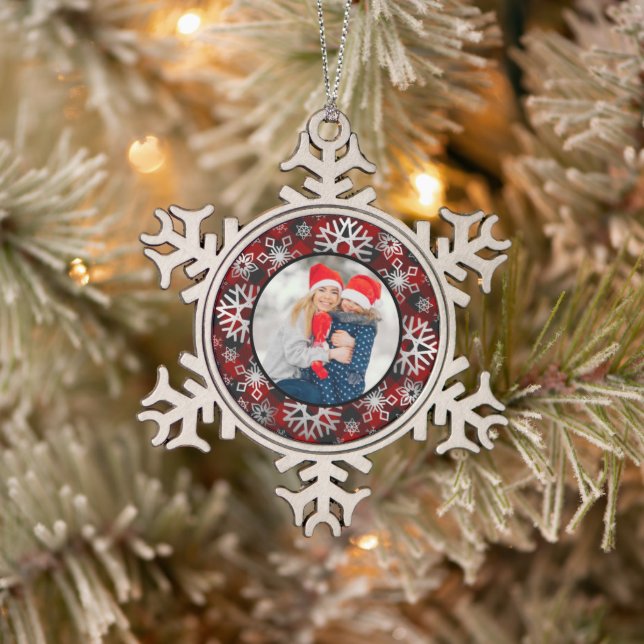 Ornement de Noël en étain flocon de neige photo (Arbre)