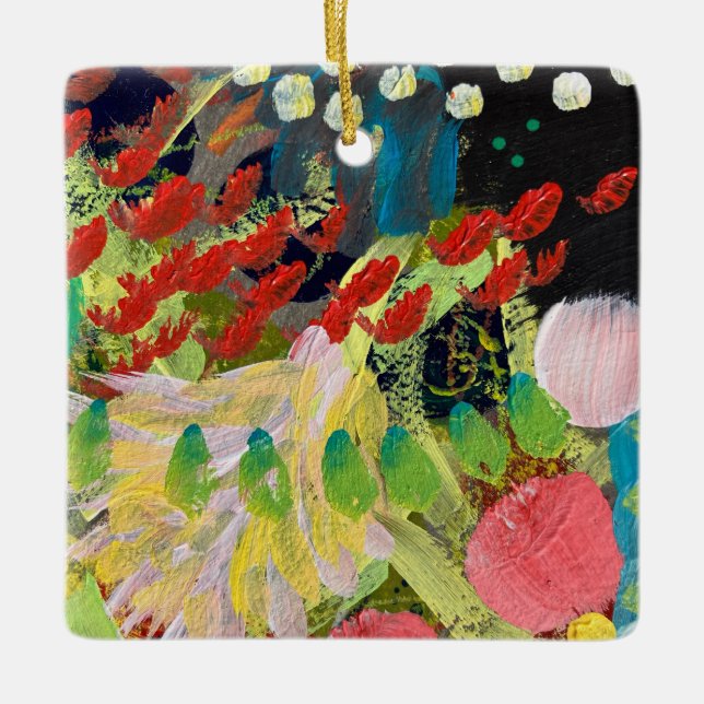 Ornement de Noël en fleurs dans le design de nuit (Devant)