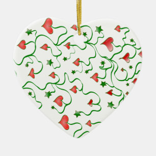 Ornement de Noël en forme d'arbre de cœurs et d'ét