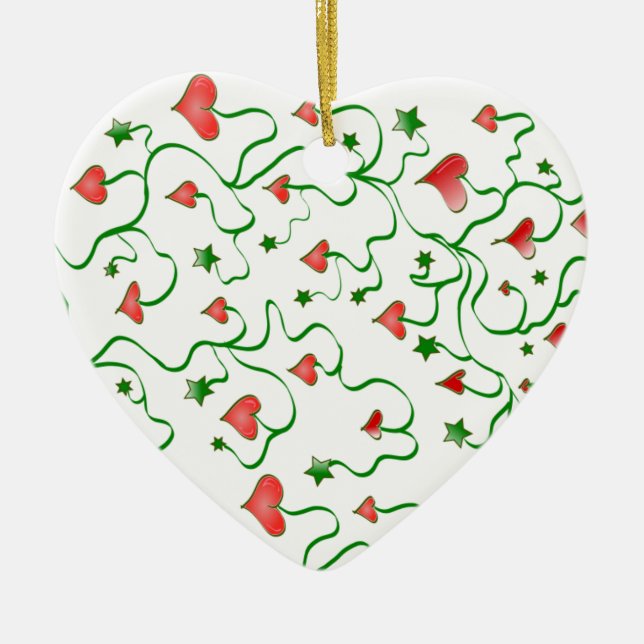 Ornement de Noël en forme d'arbre de cœurs et d'ét (Devant)