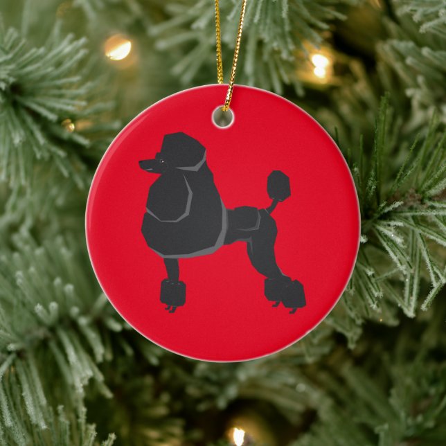 Ornement de Noël en forme de caniche noir (Arbre)