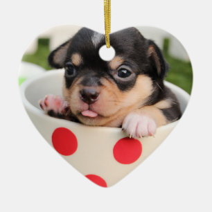 Ornement de Noël en forme de cœur pour Chihuahua a