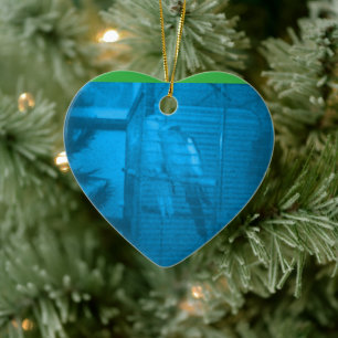 Ornement de Noël en forme de cœur pour oiseaux amo