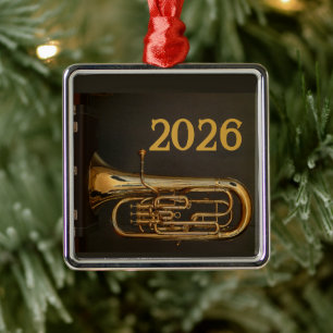 Ornement de Noël en forme de cor d'harmonie en lai