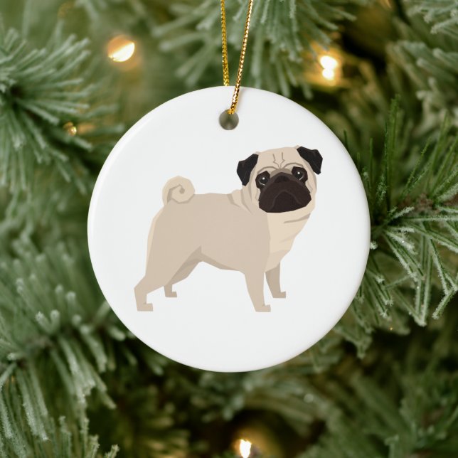 Ornement de Noël en forme de pug (Arbre)