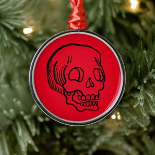 Ornement de Noël en métal du crâne