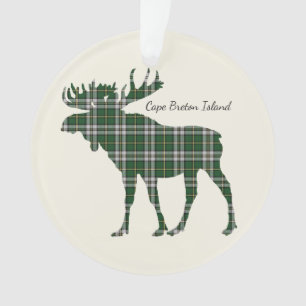 Ornement de Noël en tartan d'orignal de l'île du C