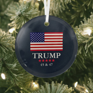 ORNEMENT DE NOËL EN VERRE PRÉSIDENT DONALD TRUMP
