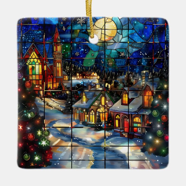 Ornement de Noël en verre tendu (Devant)