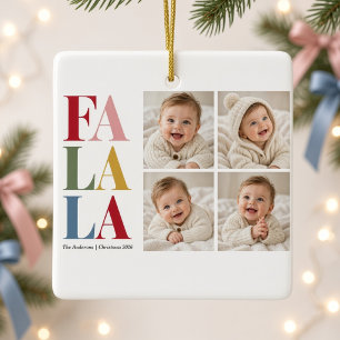 Ornement de Noël Fa La La Four Photo Baby