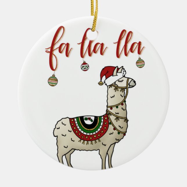 Ornement de Noël Fa Lla Llama (Devant)