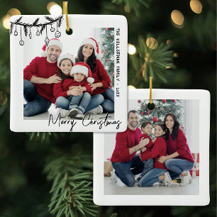 Ornement de Noël familial double face personnalisé