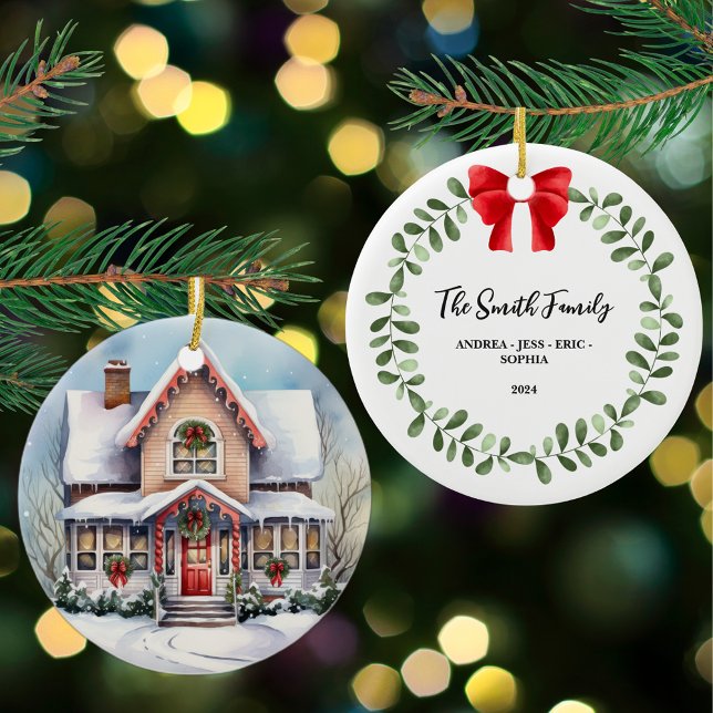 Ornement de Noël familial personnalisé, 2 faces (Créateur téléchargé)