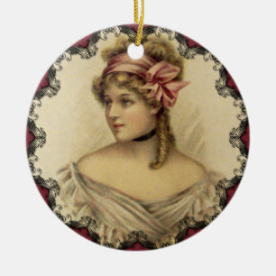 Ornement de Noël femme victorienne vintage