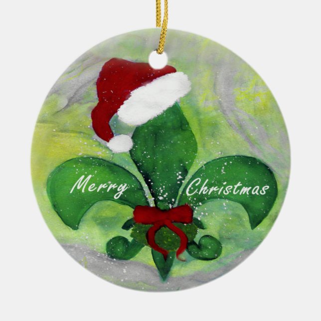 Ornement de Noël fleur de lis issu de mon art. (Devant)