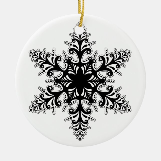 Ornement de Noël - Flocon de neige noir (Devant)