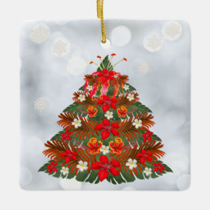 Ornement de Noël floral hawaïen