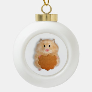 ornement de Noël, hamster avec biscuit