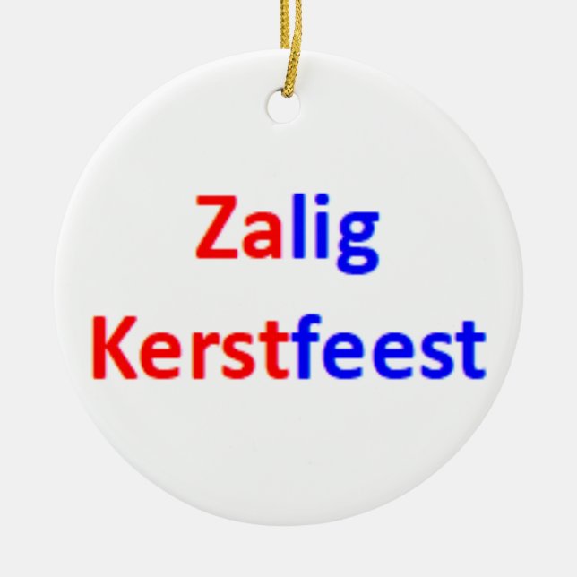 ornement de Noël hollandais zalig kerstfeest (Devant)
