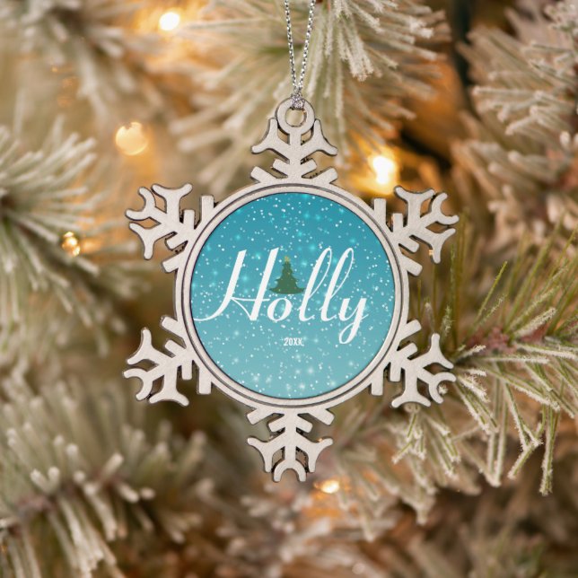Ornement de Noël Holly Jolly, Personnalisé (Arbre)