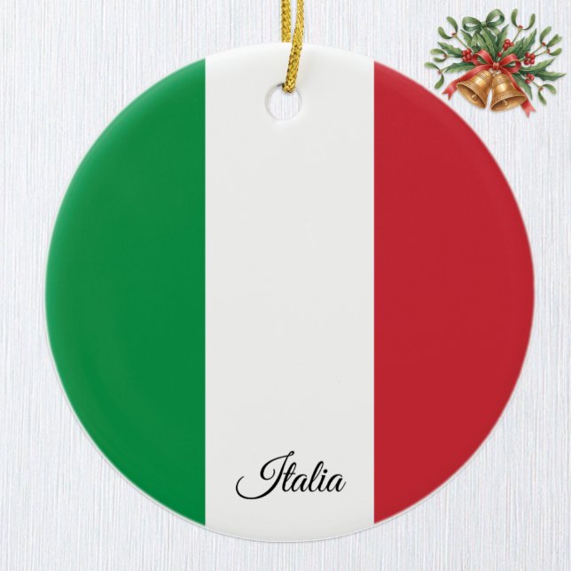 Ornement de Noël Italie, Drapeau Italien (Italian Flag Ornament / Italia)
