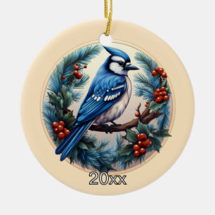 Ornement de Noël Jay bleu personnalisé
