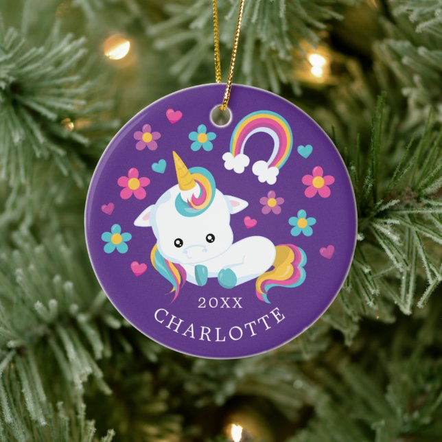 Ornement de Noël Licorne Mignonne (Arbre)