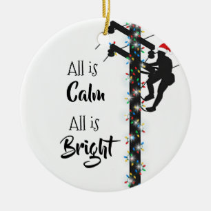 Ornement de Noël Lineman/Linemen personnalisé