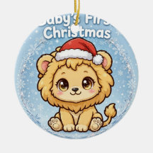Ornement de Noël Lionceau — Premier Noël de Bébé