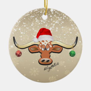 Ornement de Noël Longhorn Steer