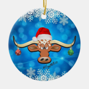 Ornement de Noël Longhorn Steer