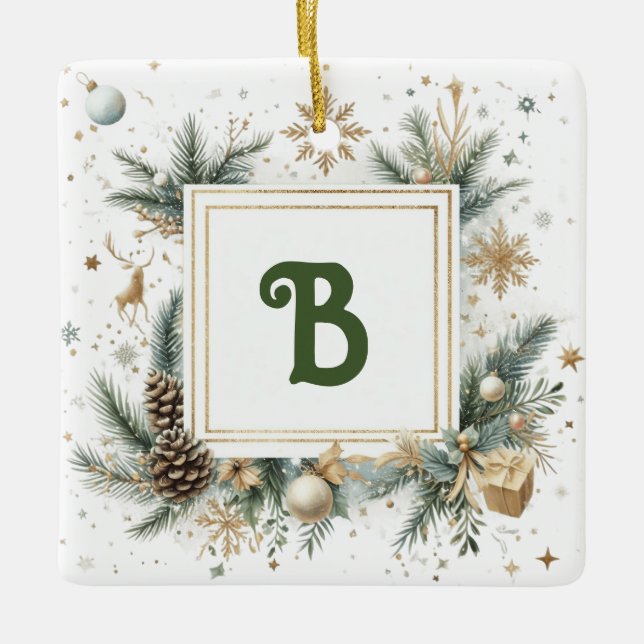 Ornement de Noël Monogramme (Devant)